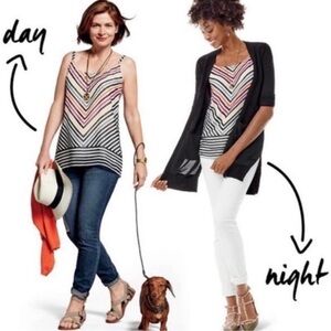 CAbi Linea Striped Cami size XS fall colors